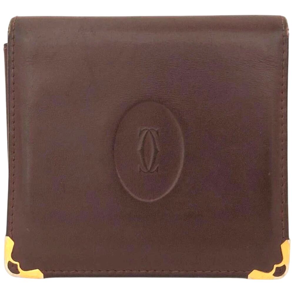 Must de Cartier Bordeaux Leather Bifold Wallet, 3.9"x3.9"